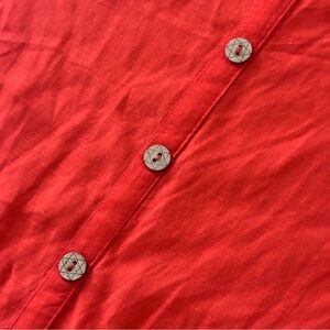 Pihu Bright Vibrant Watermelon/Coral with buttons made in Indian RUNS SmAll!